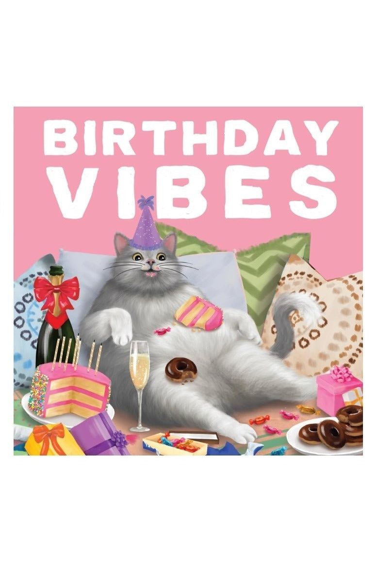 Birthday Vibes Cat Greeting Card - Mu Shop