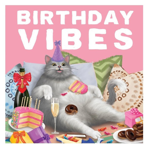 Birthday Vibes Cat Greeting Card - Mu Shop