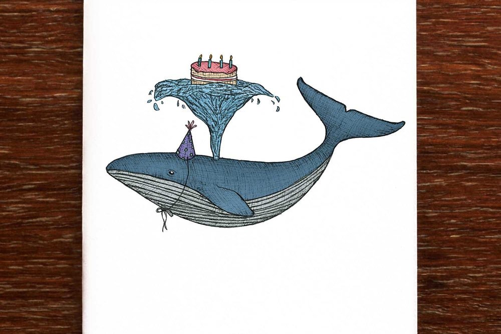 Birthday Whale - Birthday Card - Mu Shop