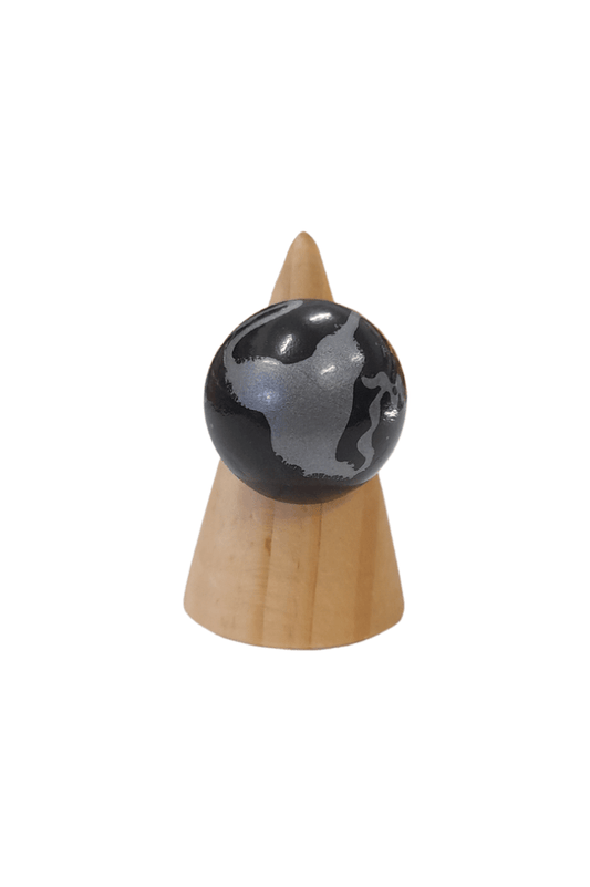 Black Circle Resin Ring - Mu Shop