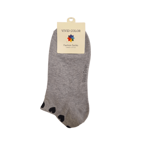 Black Hearts Adult Ankle Socks - Grey - Mu Shop