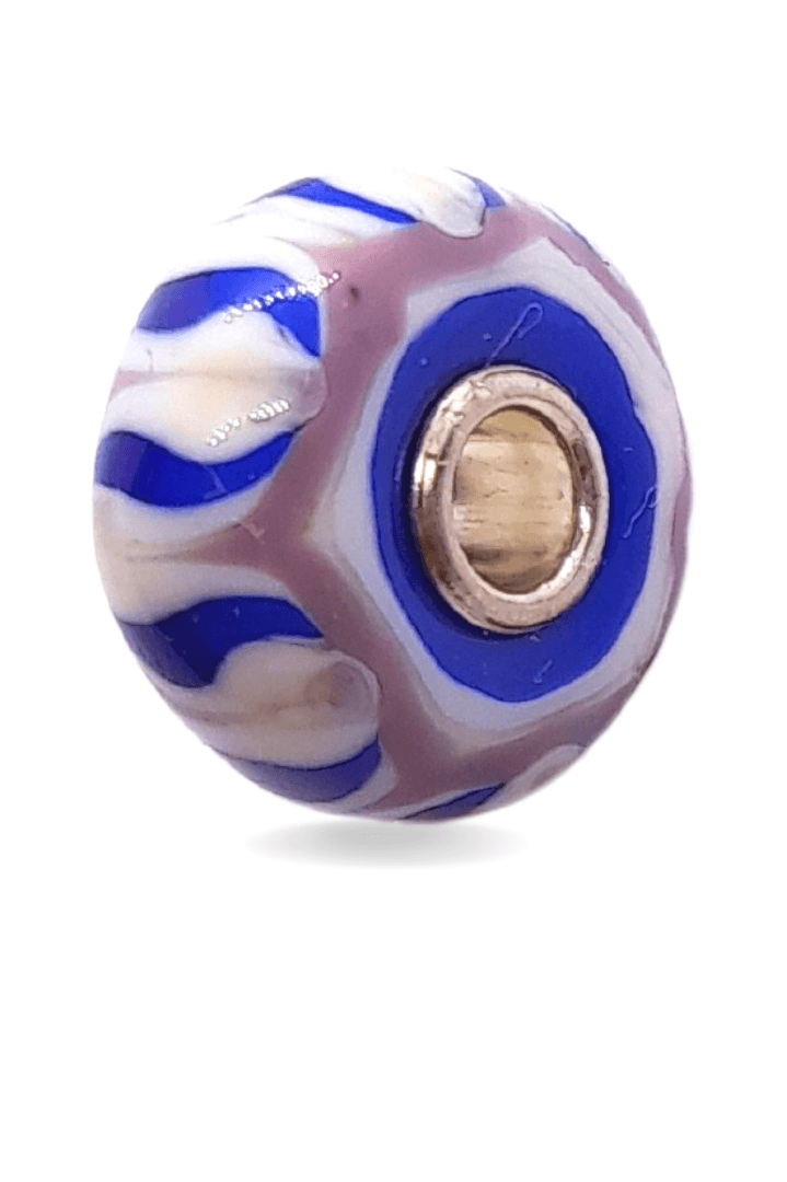 Blue and Violet Stripped Unique Bead #1087 - Mu Shop