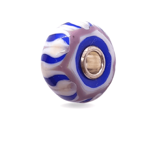 Blue and Violet Stripped Unique Bead #1087 - Mu Shop