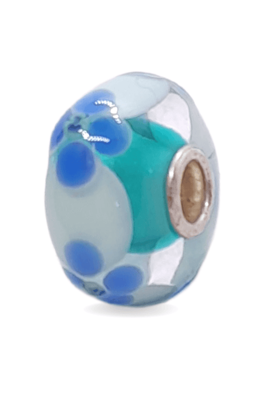 Blue Flower Pattern Unique Bead #1340 - Mu Shop