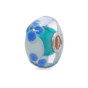 Blue Flower Pattern Unique Bead #1340 - Mu Shop