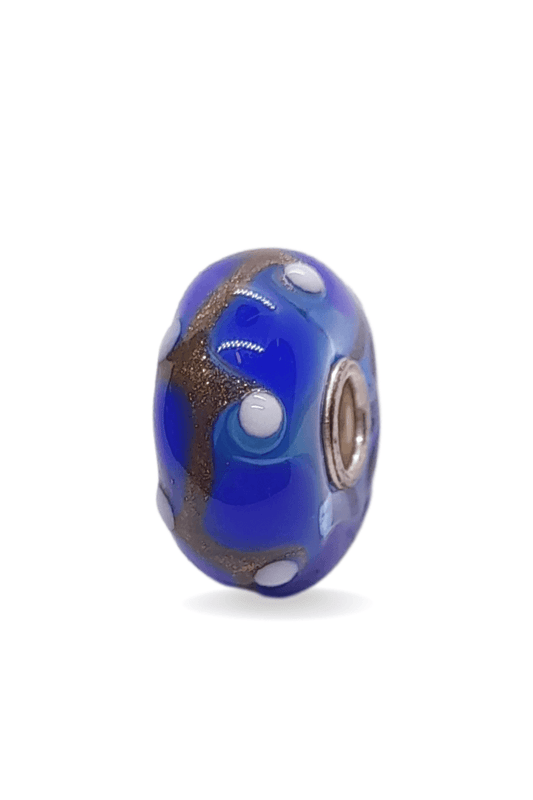 Blue Glitter Pattern Unique Bead #1102 - Mu Shop