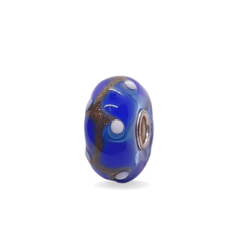 Blue Glitter Pattern Unique Bead #1102 - Mu Shop