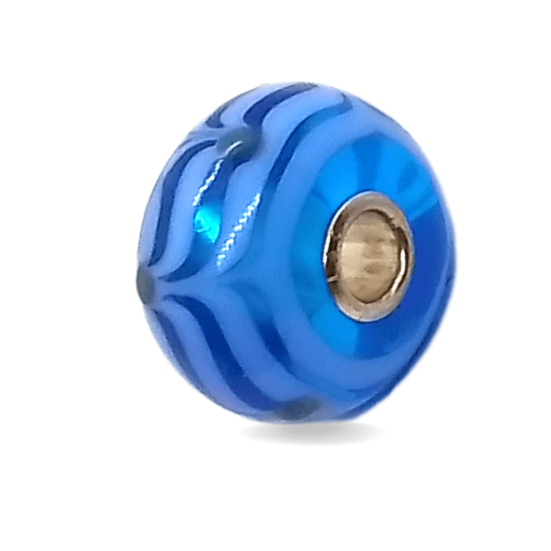 Blue Liner Pattern Unique Bead #1205 - Mu Shop
