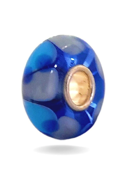 Blue Transparent Bead with Dots Universal Unique Bead #1412 - Mu Shop