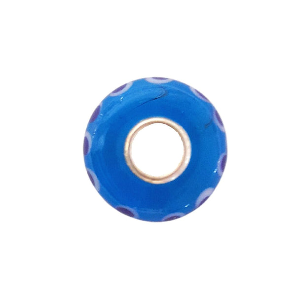 Blue Transparent Bead with Dots Universal Unique Bead #1418 - Mu Shop