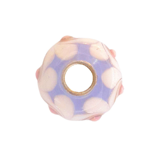 Blue Transparent Bead with Pink Dots Universal Unique Bead #1409 - Mu Shop
