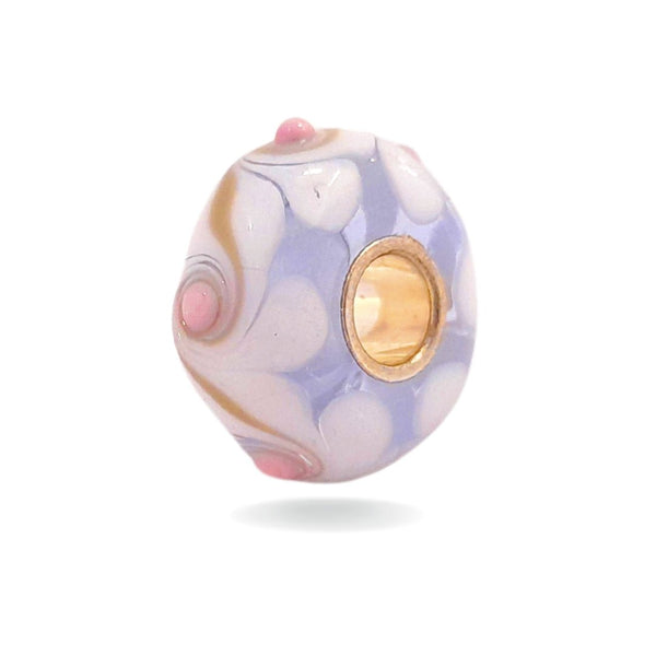 Blue Transparent Bead with Pink Dots Universal Unique Bead #1409 - Mu Shop
