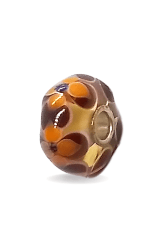 Brown Flowers Unique Bead #1138 - Mu Shop