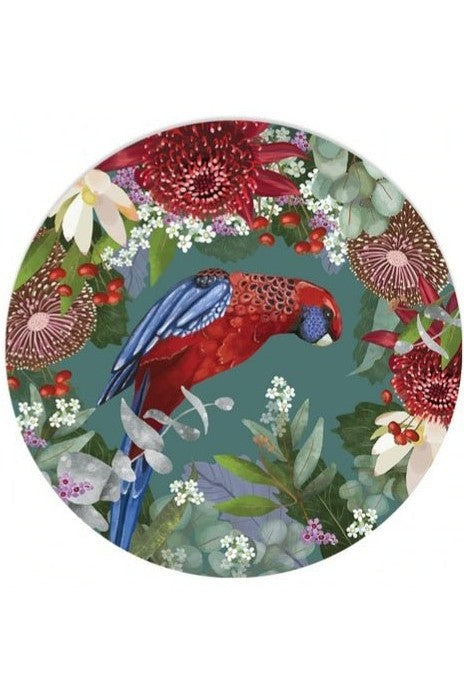 Bush Blooms Plate- red parrot - Mu Shop