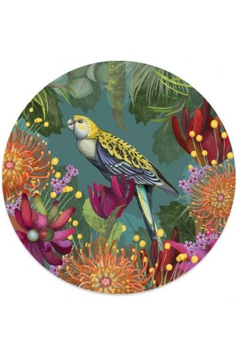 Bush Blooms Plate- yellow parrot - Mu Shop