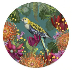 Bush Blooms Plate- yellow parrot - Mu Shop