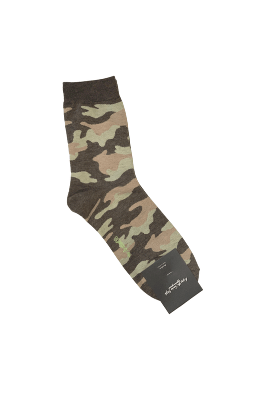 Camo Adult Crew Socks - Brown - Mu Shop