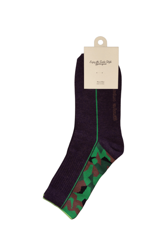 Camo Adult Crew Socks - Purple - Mu Shop