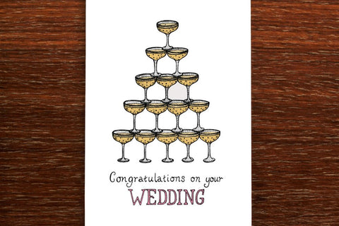 Champagne Tower - Congratulations Wedding Card - Mu Shop