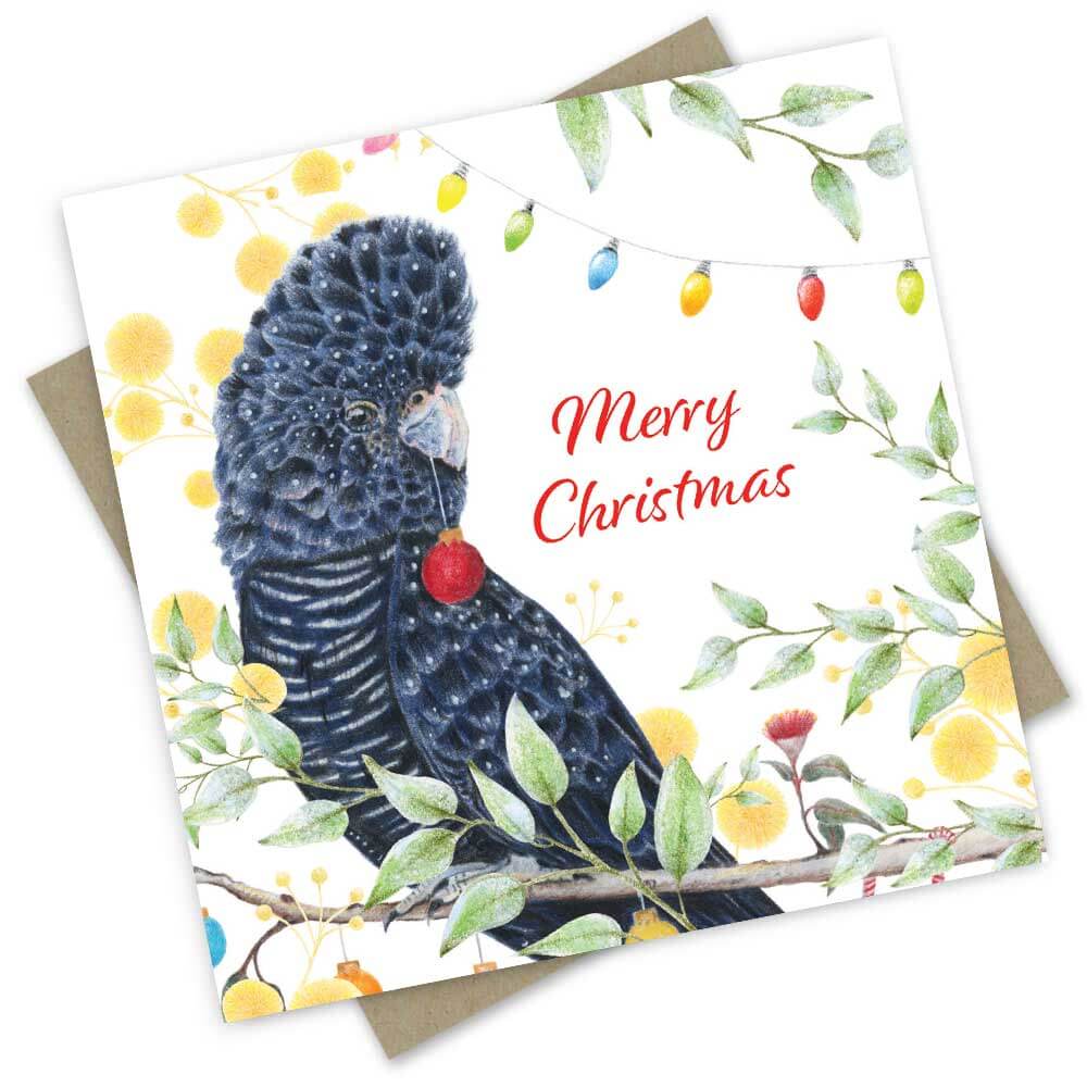 Christmas Card: Black Cockatoo - Mu Shop