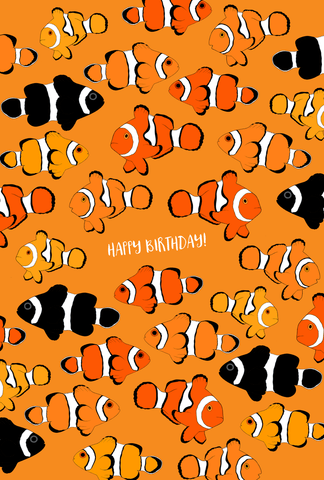 Clownfish Happy Birthday Card - Mu Shop