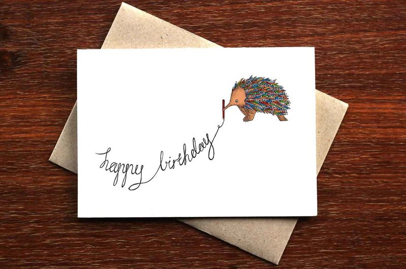 Colouring Echidna Greeting Card - Mu Shop