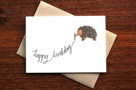 Colouring Echidna Greeting Card - Mu Shop