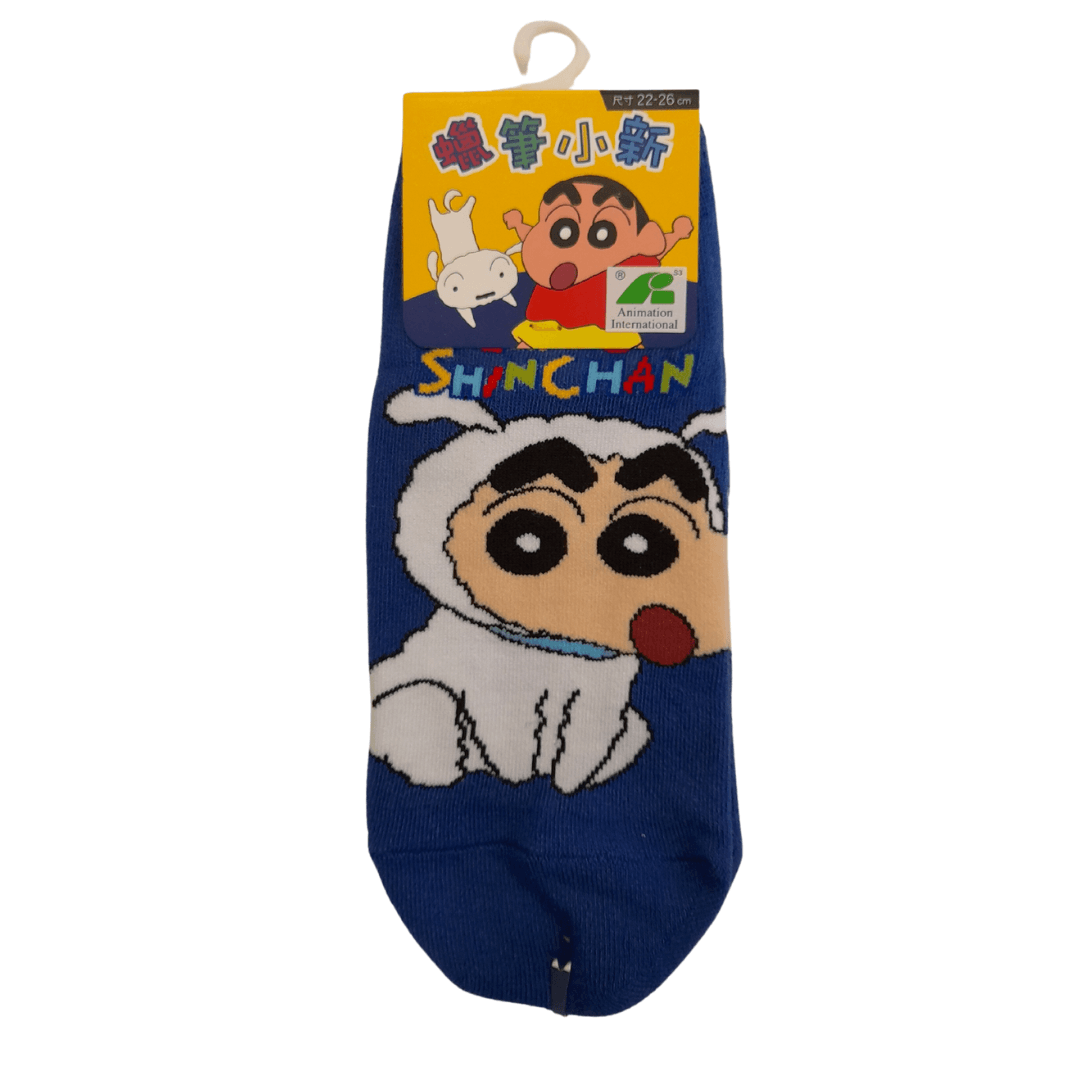 Crayon Shin-chan Adult Ankle Socks - Blue - Mu Shop