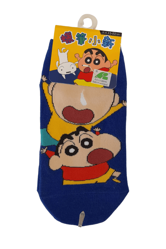 Crayon Shin-chan Kids Ankle Socks - Blue (L)9~10 - Mu Shop