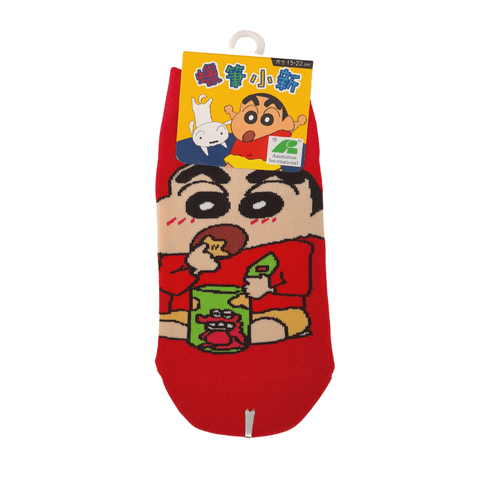 Crayon Shin-chan Kids Ankle Socks - Red (L)9~10 - Mu Shop