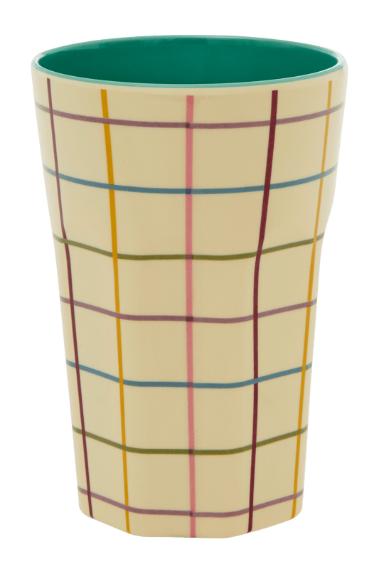 Cream Stripe Print - Tall Melamine Cup - Mu Shop