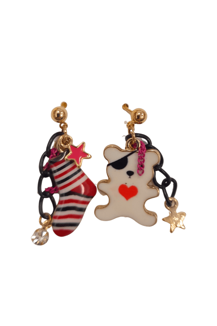 Cute Bear and Sock Earring - Mu Shop