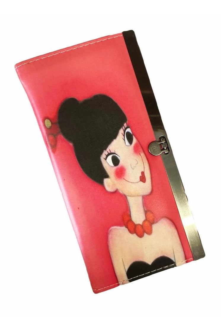 Cute Black Hair Girl Wallet - Mu Shop