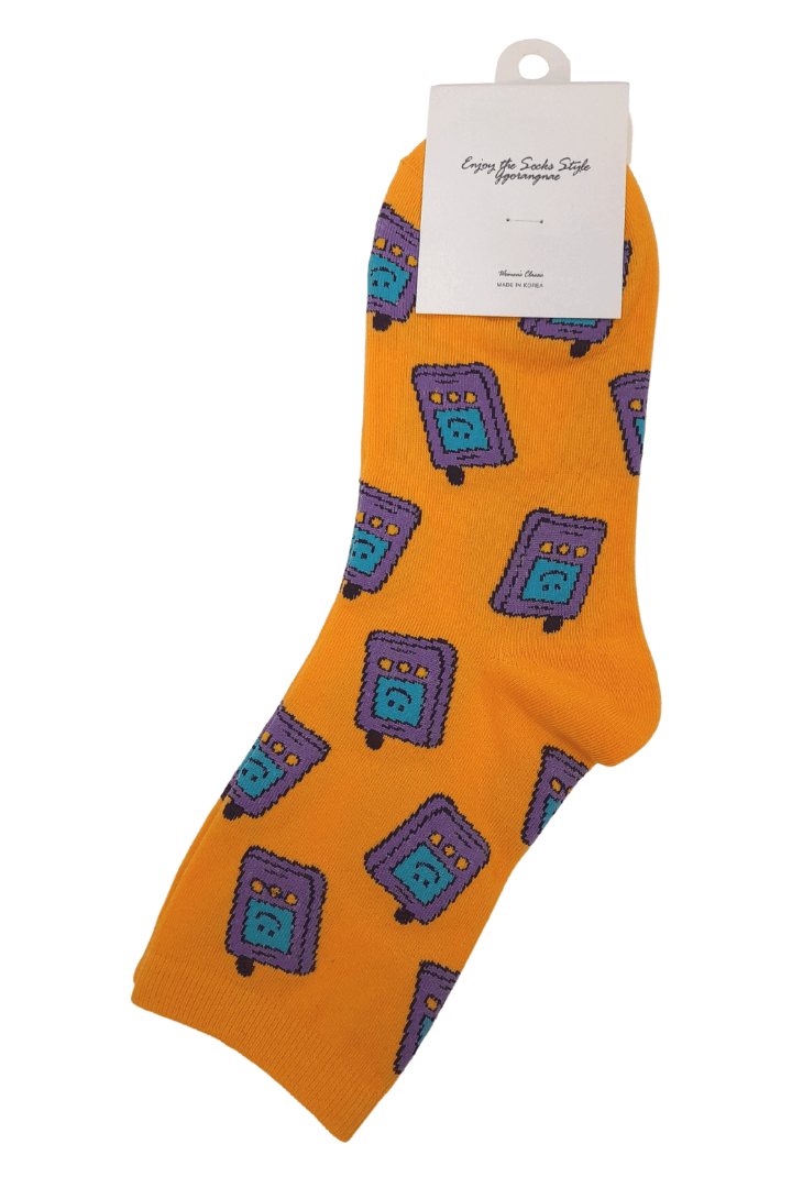 Cute Games Ankle Socks - Orange&Purple - Mu Shop