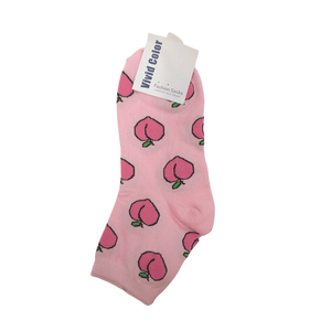 Cute Peaches Ankle Socks - Pink - Mu Shop