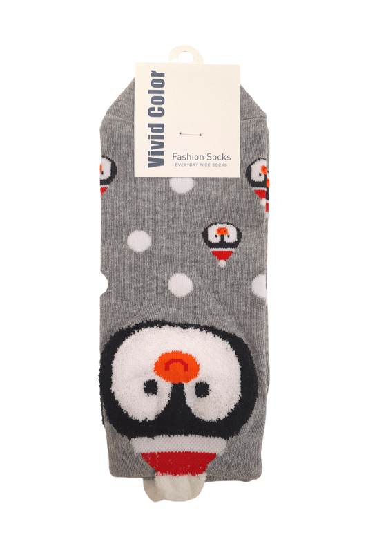 Cute Penguin Ankle Socks - Grey - Mu Shop