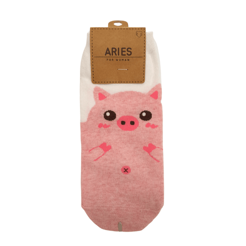 Cute Pig Ankle Socks - Pink - Mu Shop