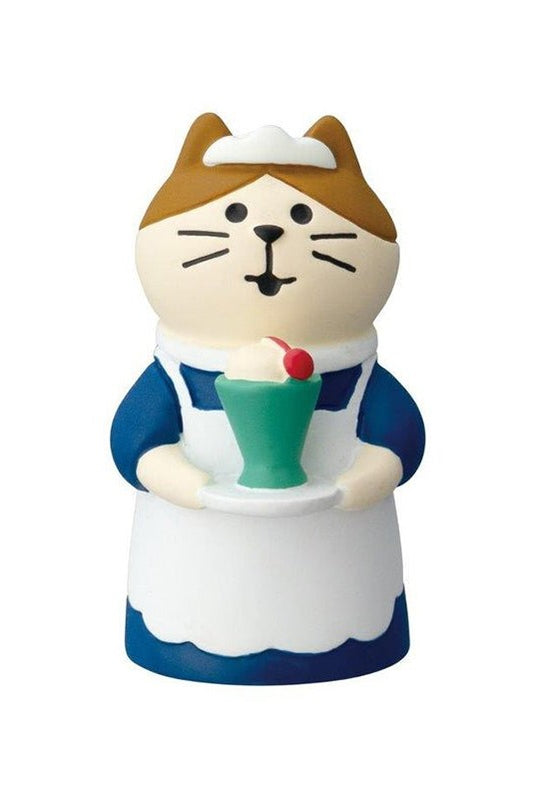 Decole Concombre Figurine - Backyard Garden Cafe - Waitress Cat Cream Soda - Mu Shop