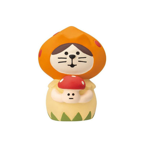 Decole Concombre Figurine - Mushroom Forest - Cat Hood Mushroom Orange - Mu Shop