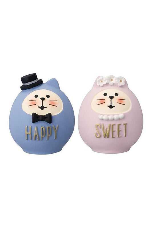 Decole Concombre Figurine - Wedding - Happy Sweet Cat Daruma Set - Mu Shop