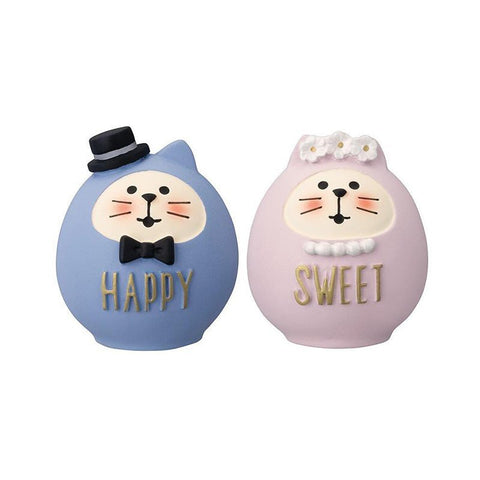 Decole Concombre Figurine - Wedding - Happy Sweet Cat Daruma Set - Mu Shop