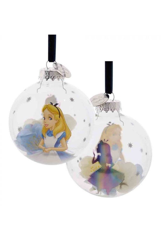 DISNEY 100 CHRISTMAS GLASS BAUBLE ALICE IN WONDERLAND - Mu Shop