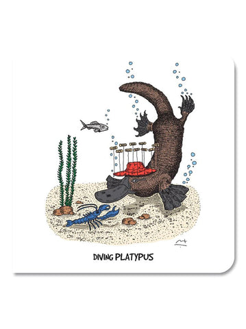 Diving Platypus Greeting Card - Mu Shop