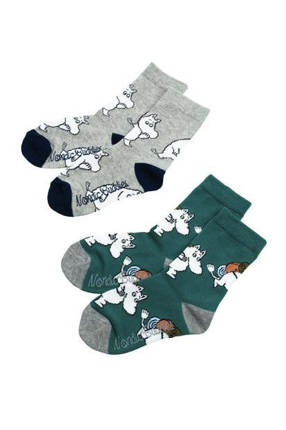 Double Pack Moomintroll Kids Socks (EU 28-30) - Mu Shop