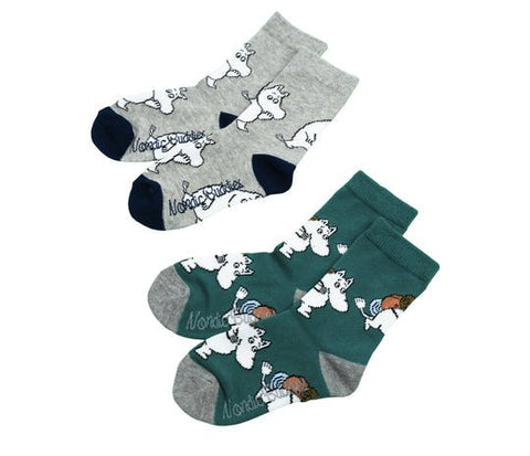Double Pack Moomintroll Kids Socks (EU 28-30) - Mu Shop