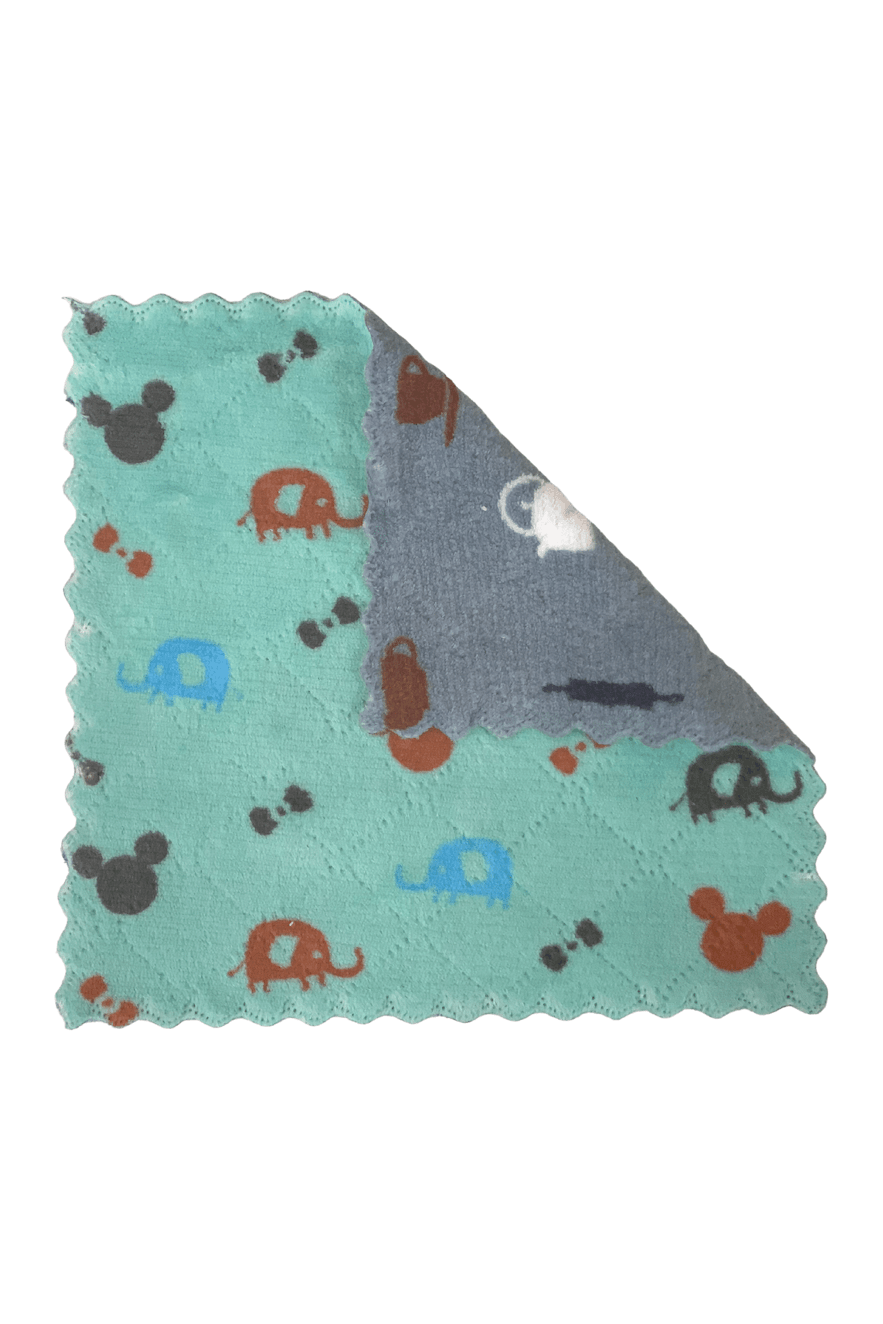 Double-Sided Cleaning Cloth - Green/Grey - Mu Shop