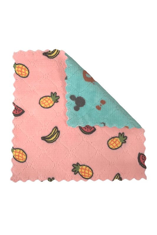 Double-Sided Cleaning Cloth - Pink/Green - Mu Shop