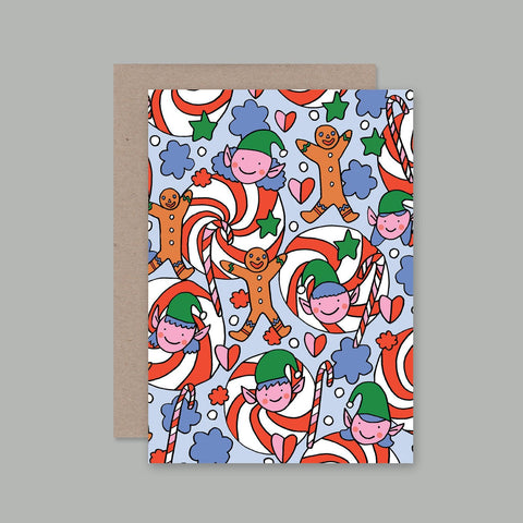 Elves And Candy Christmas Cards - Mu Shop