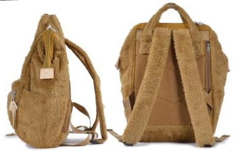 Fleece Small Backpack Light Brown