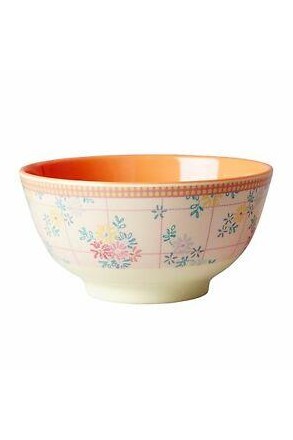 Flower Two-Tone Medium Melamine Bowl